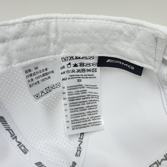 Mercedes Benz AMG Hat Cap Adjustable One Size Fits Most White Embroidered Racing - Picture 10 of 10